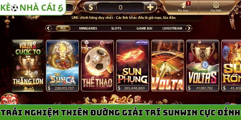 Trải nghiệm thiên đường giải trí Sunwin cực đỉnh